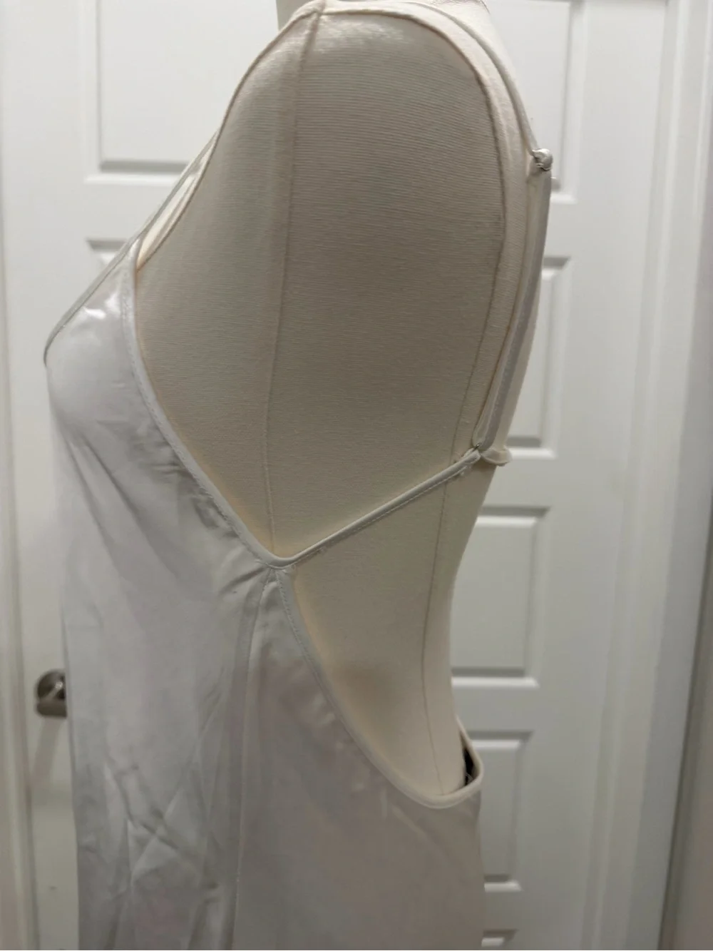 🔥Zara Elegant White Satin Backless Slip Maxi Dress